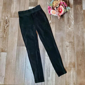 Ultra Flirt Women’s Black Ribbed Velour Velvet Leggings Size Medium